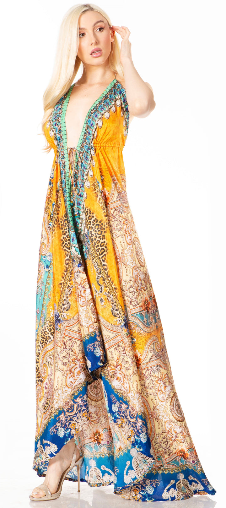 Sakkas Lizi 2 Women's High-Low Halter Maxi Dress for Beach and Vacation Parties