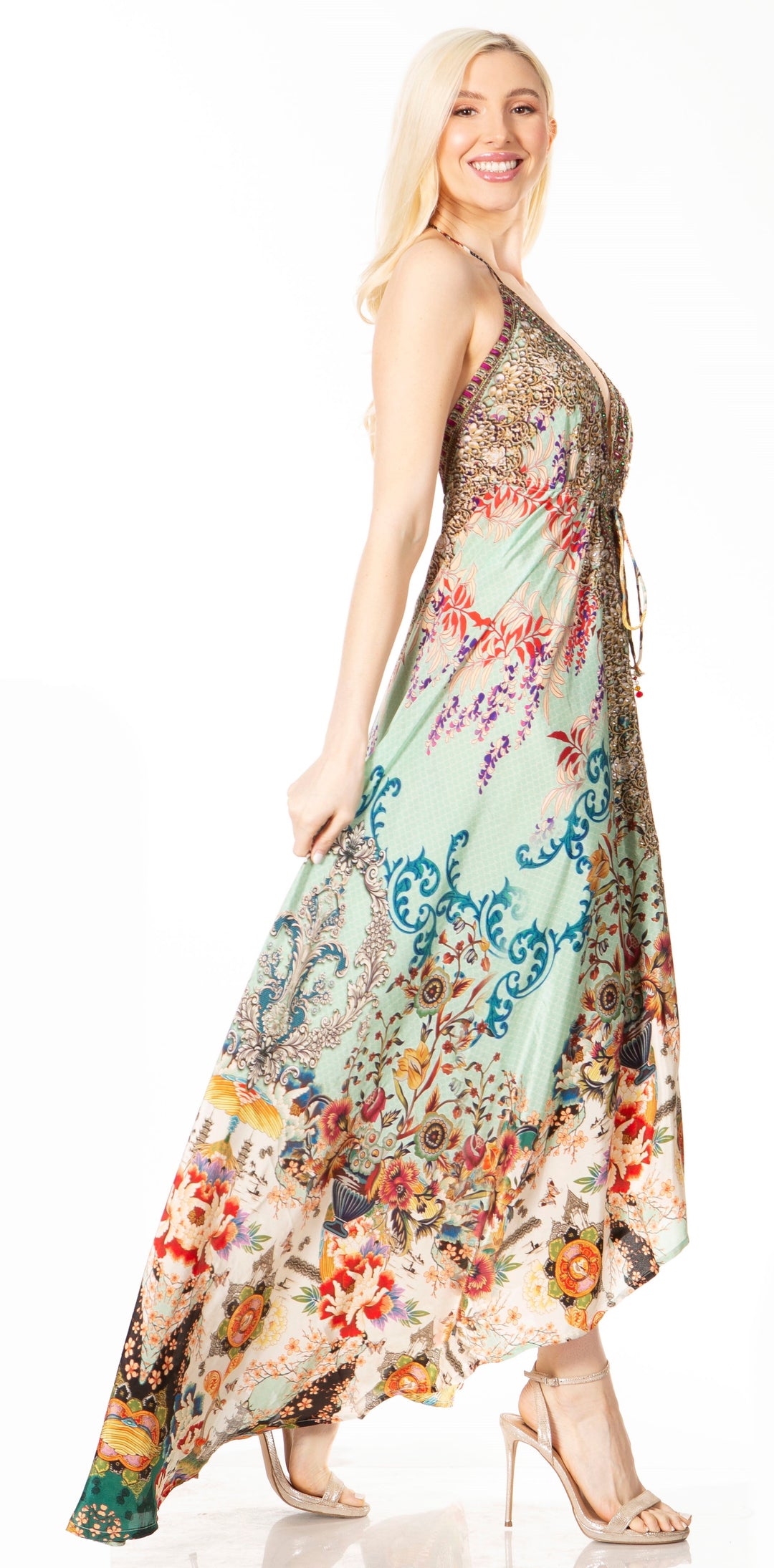 Sakkas Lizi 2 Women's High-Low Halter Maxi Dress for Beach and Vacation Parties