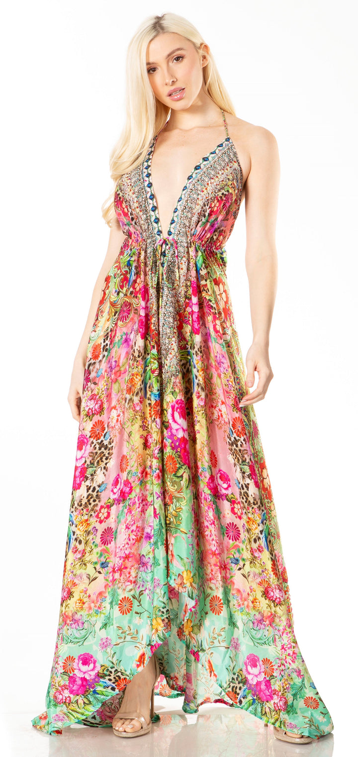 Sakkas Lizi 2 Women's High-Low Halter Maxi Dress for Beach and Vacation Parties