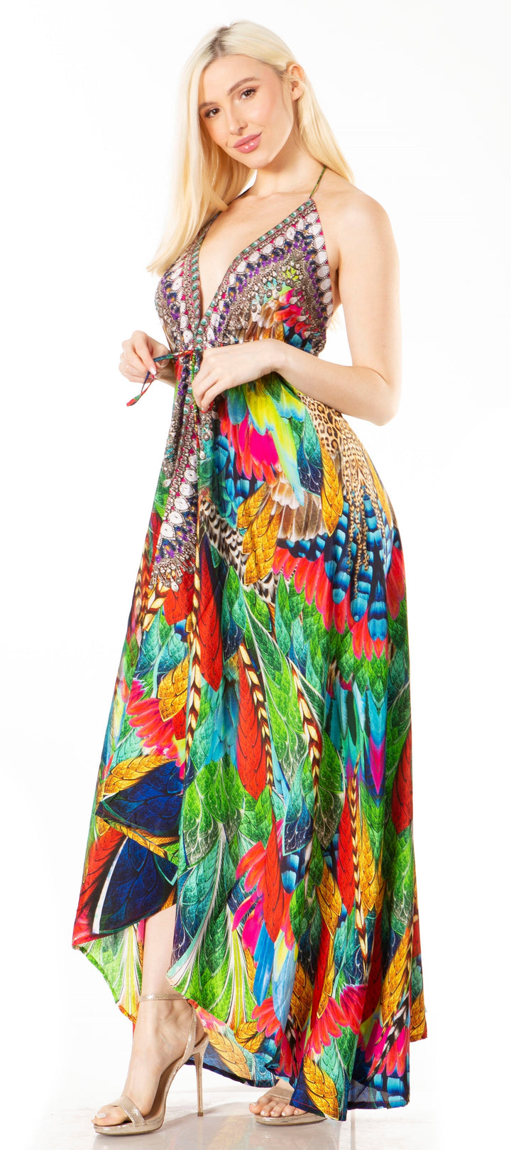 Sakkas Lizi 2 Women's High-Low Halter Maxi Dress for Beach and Vacation Parties