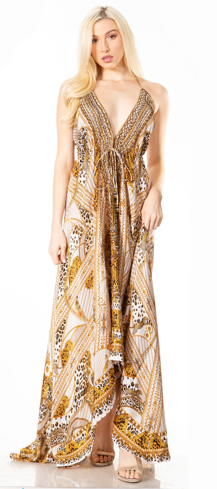 Sakkas Lizi 2 Women's High-Low Halter Maxi Dress for Beach and Vacation Parties