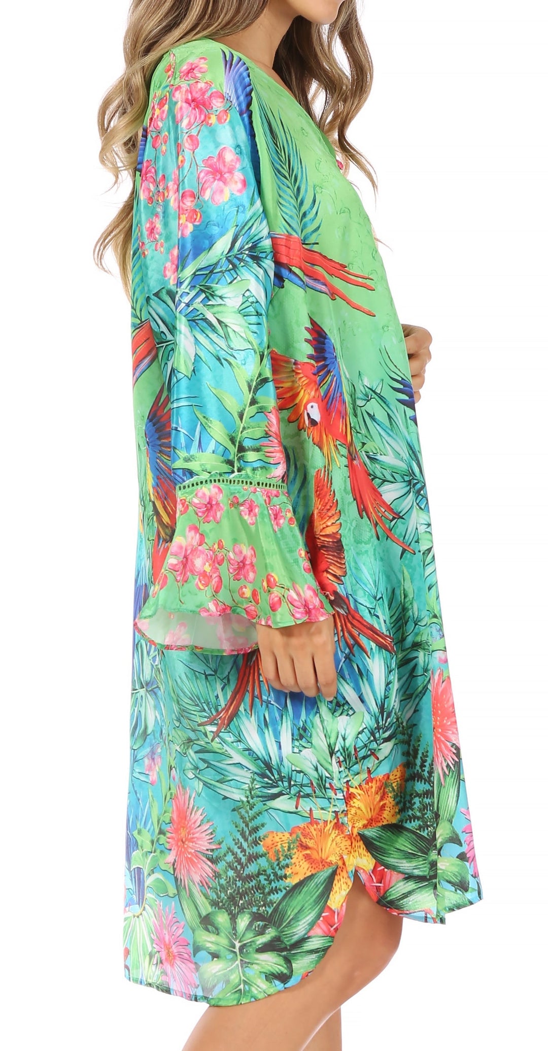 Sakkas Ximena Women's Floral Boho Cocktail Dress Tunic Cover-up V neck Summer