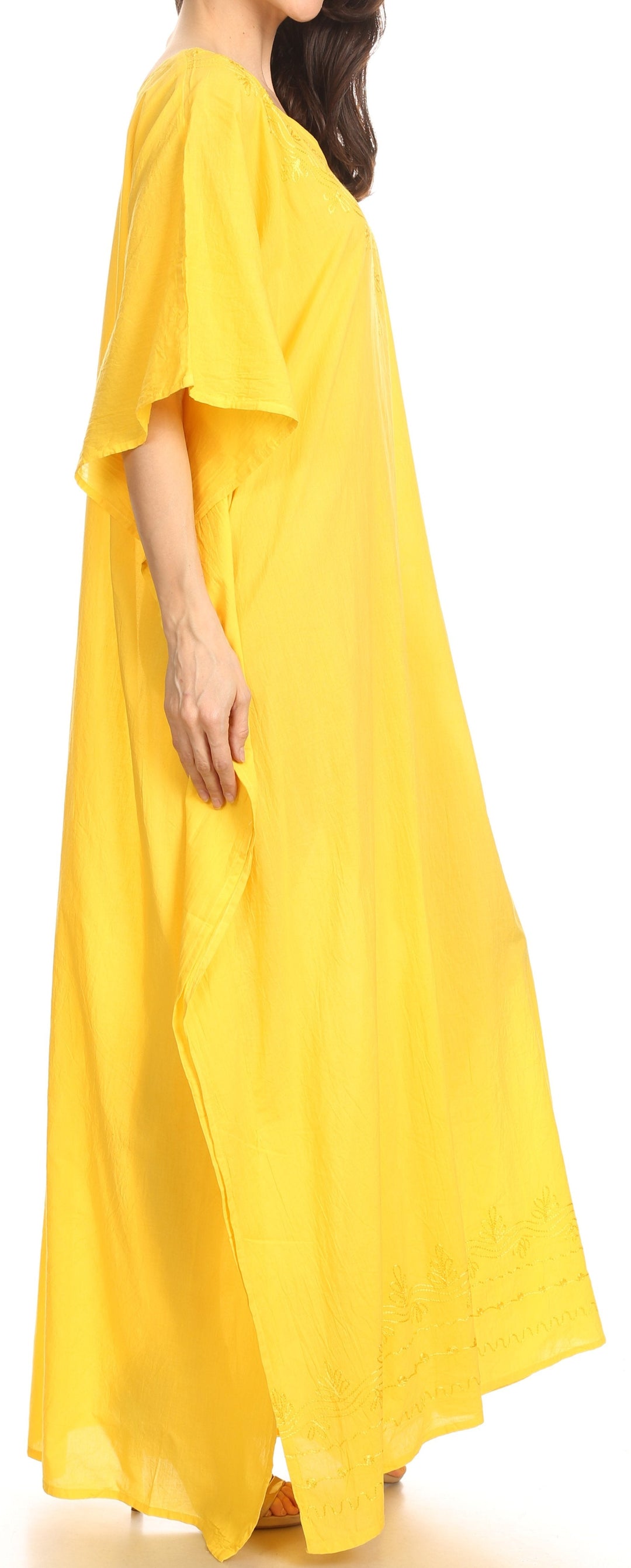 Sakkas Favi Womens Casual Long Maxi Dress Caftan Cover Up Loungewear in Rayon Sakkas Favi Womens Casual Long Maxi Dress Caftan Cover Up Loungewear in Rayon