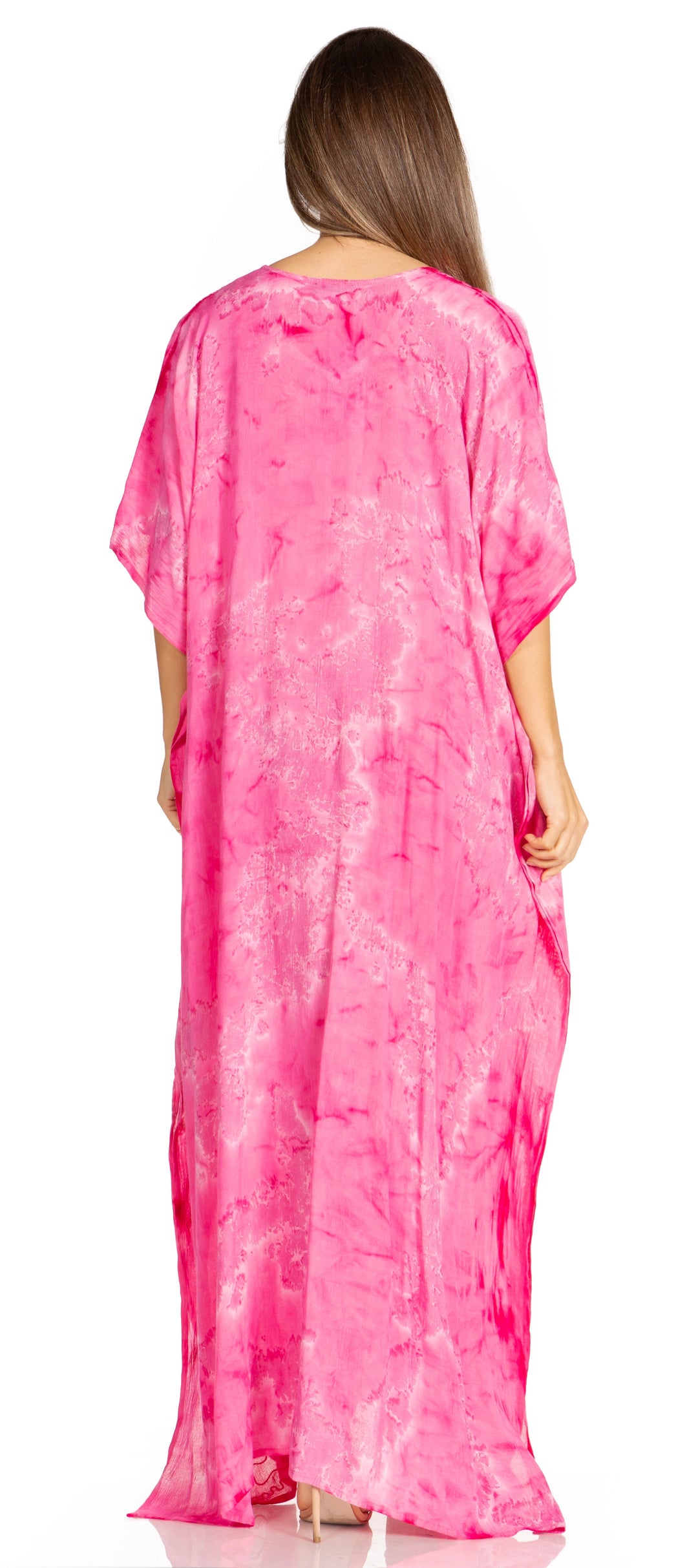 Sakkas Pilar Petite Women's Beach Maxi Caftan Dress in Short Sleeve Casual Style