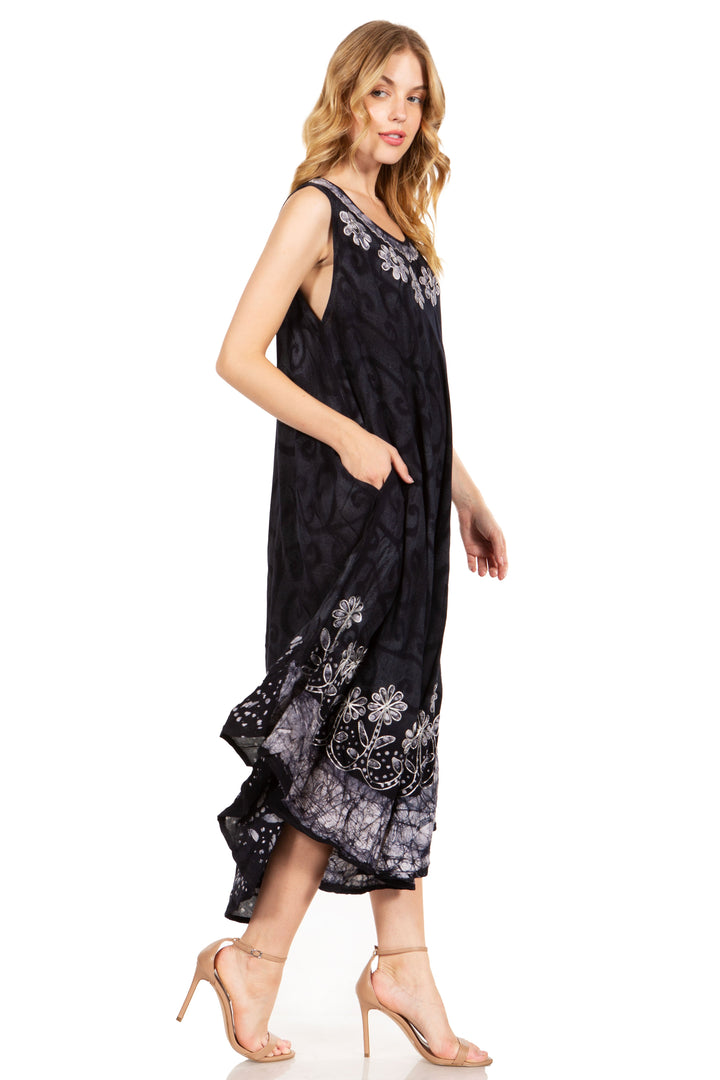 Sakkas Starlight Second Tie Dye Caftan Dress: Women's Beach Cover Up