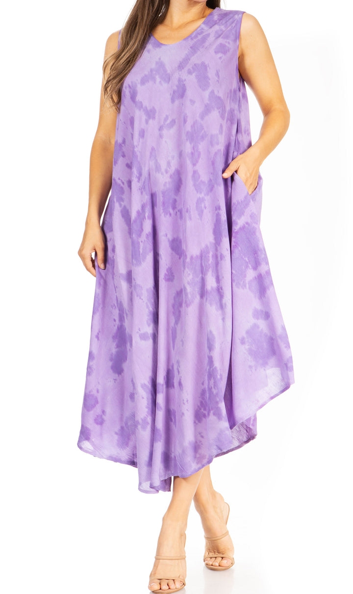 Sakkas Starlight Second Tie Dye Caftan Dress: Women's Beach Cover Up