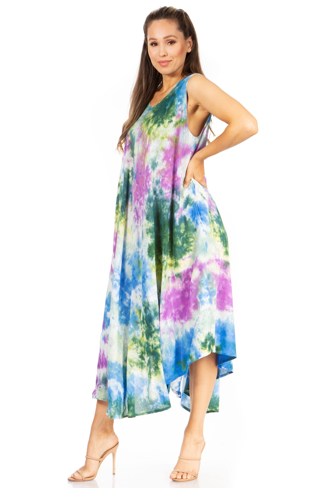 Sakkas Starlight Third Tie Dye Caftan Dress: Women&