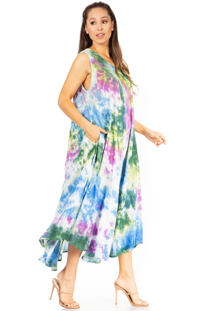 Sakkas Starlight Third Tie Dye Caftan Dress: Women&