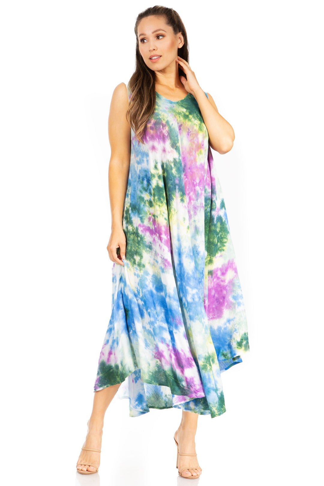 Sakkas Starlight Third Tie Dye Caftan Dress: Women&