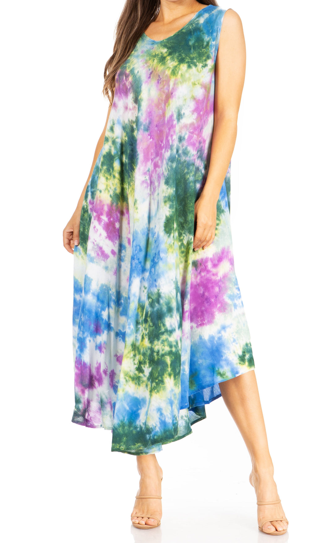 Sakkas Starlight Third Tie Dye Caftan Dress: Women&