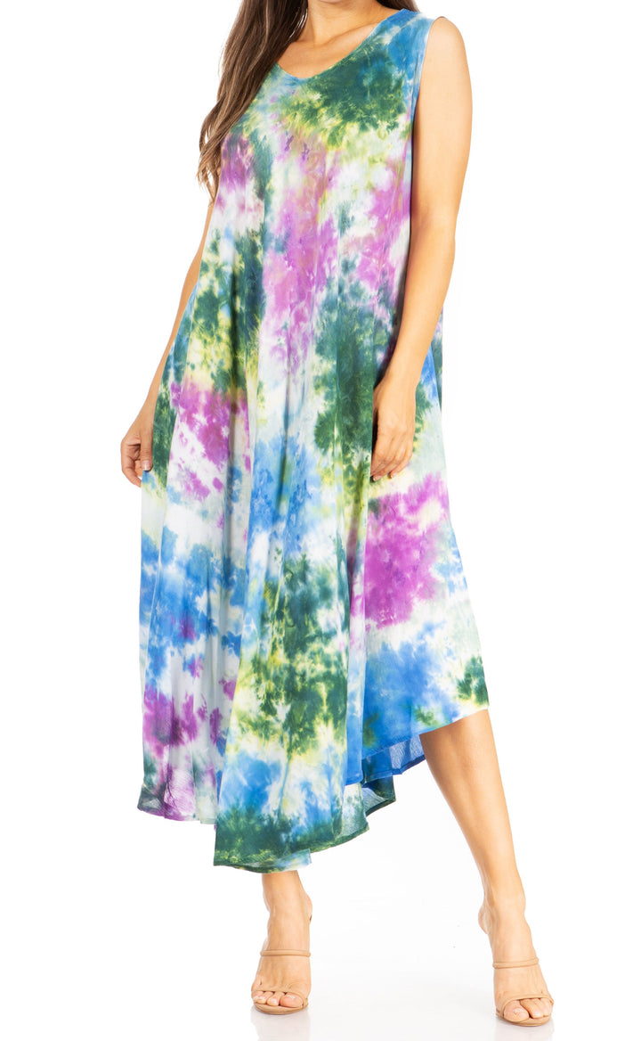 Sakkas Starlight Third Tie Dye Caftan Dress: Women&