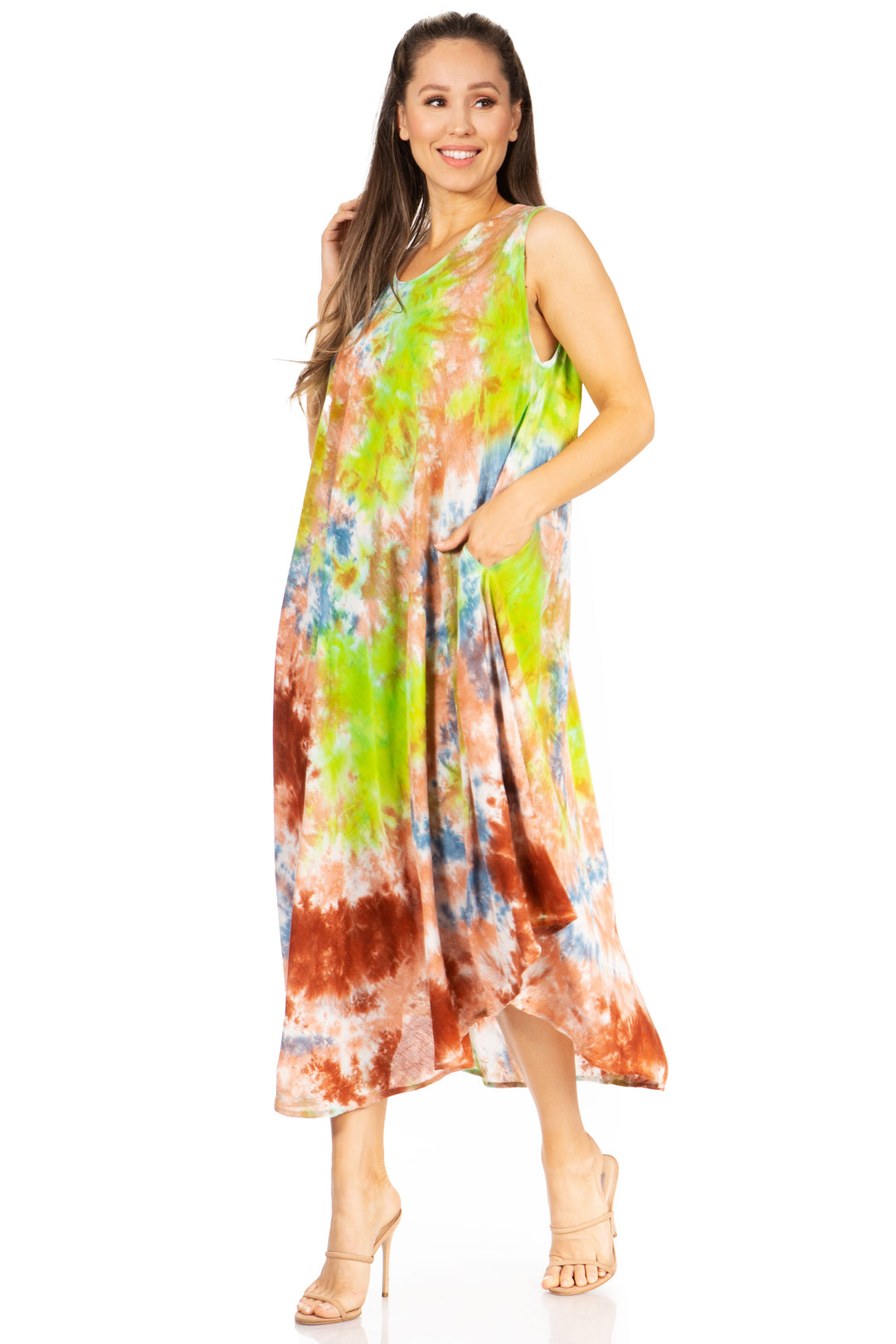 Sakkas Starlight Third Tie Dye Caftan Dress: Women&