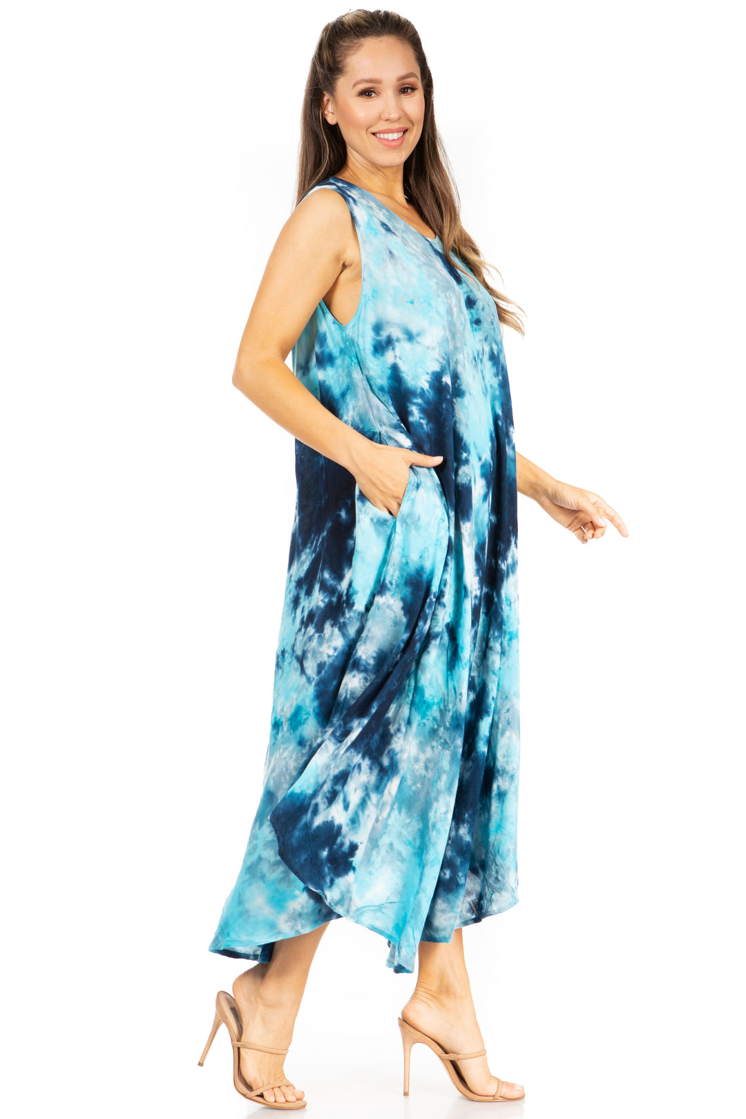 Sakkas Starlight Third Tie Dye Caftan Dress: Women&