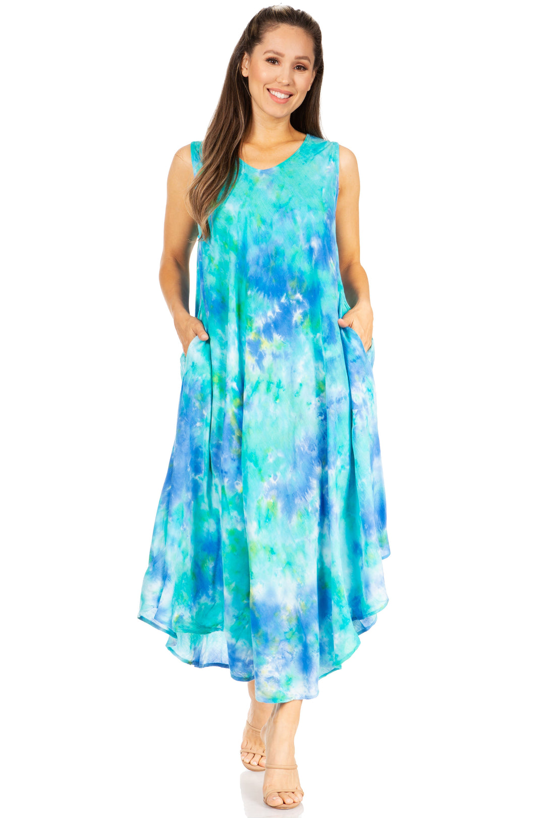 Sakkas Starlight Third Tie Dye Caftan Dress: Women&