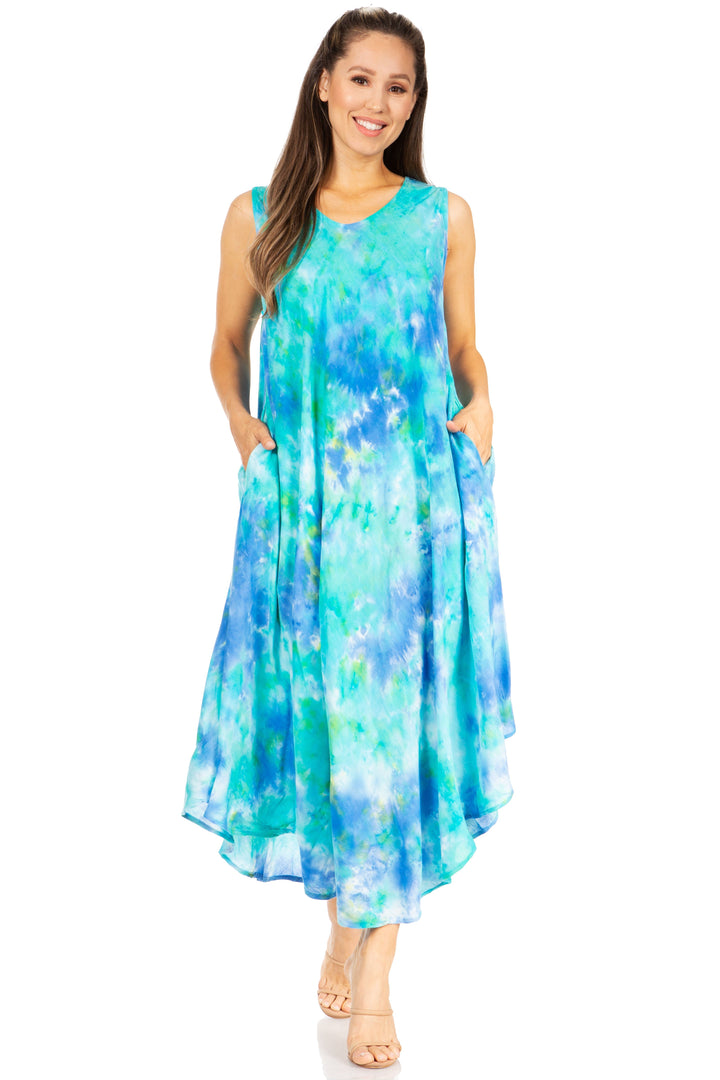 Sakkas Starlight Third Tie Dye Caftan Dress: Women&