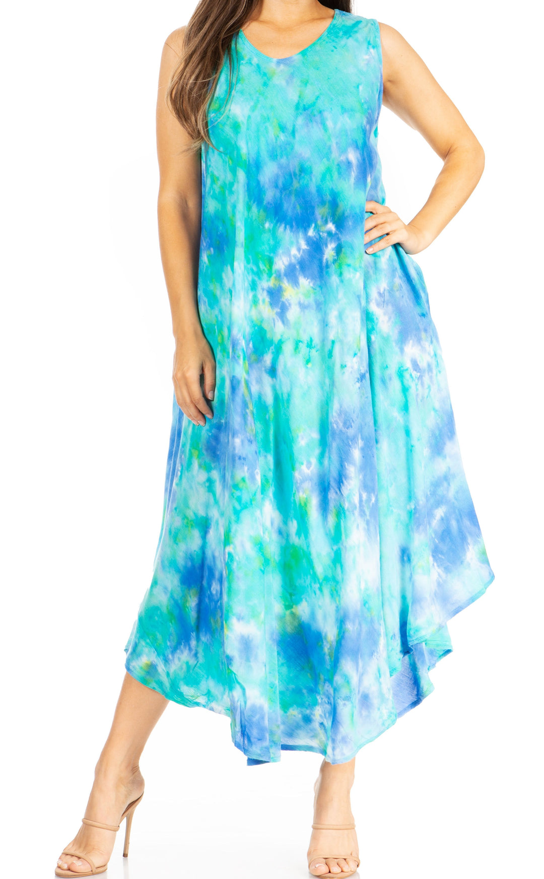 Sakkas Starlight Third Tie Dye Caftan Dress: Women&