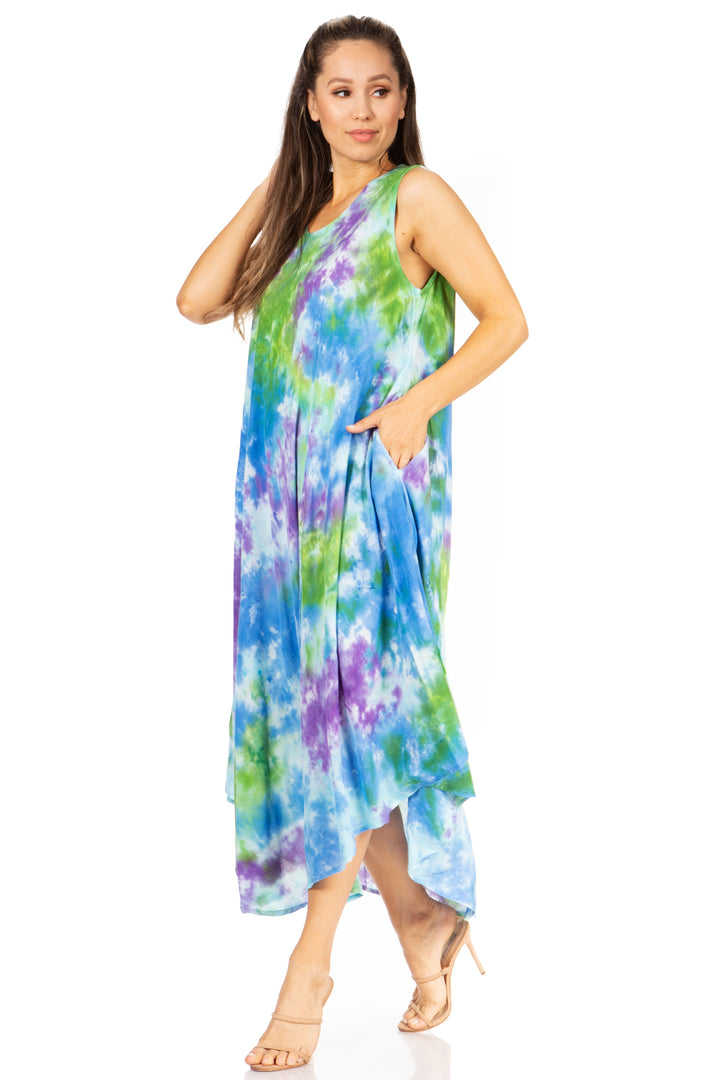 Sakkas Starlight Third Tie Dye Caftan Dress: Women&