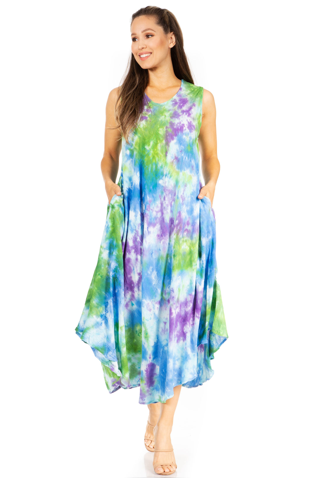 Sakkas Starlight Third Tie Dye Caftan Dress: Women&