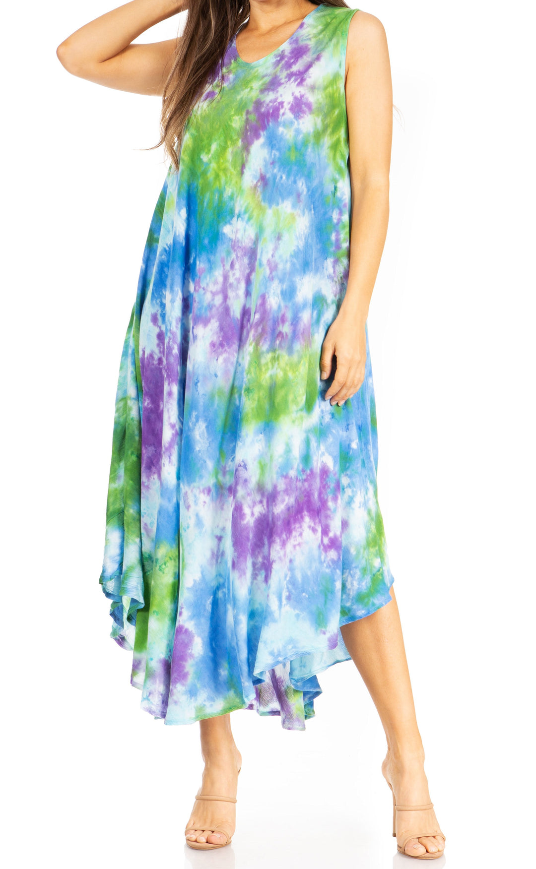 Sakkas Starlight Third Tie Dye Caftan Dress: Women&