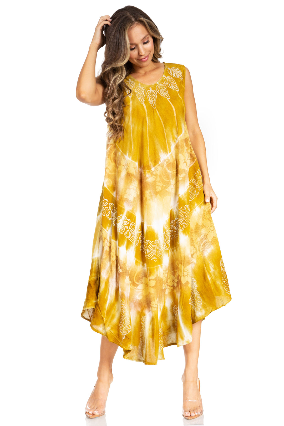 Sakkas Starlight Third Tie Dye Caftan Dress: Women&