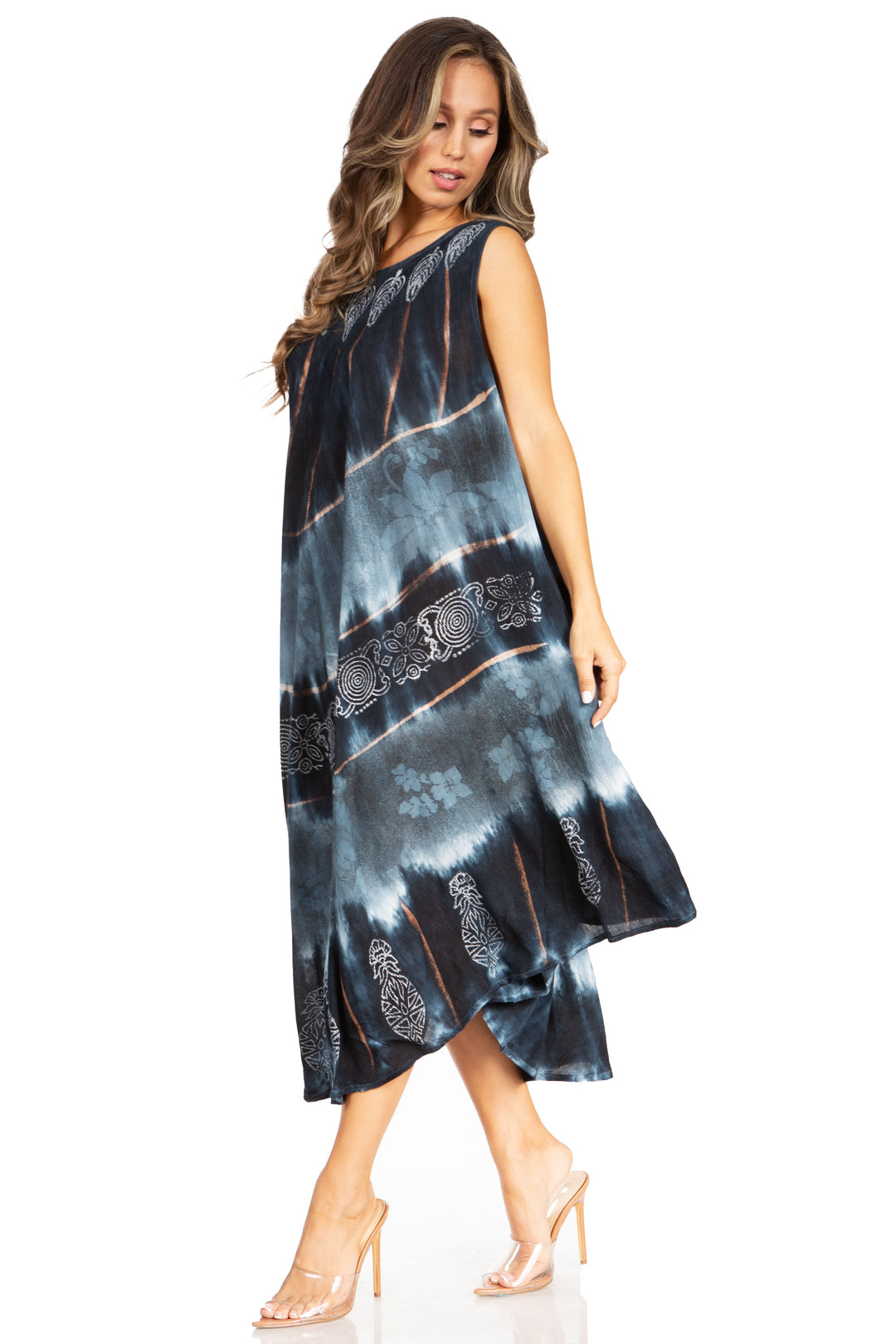 Sakkas Starlight Third Tie Dye Caftan Dress: Women&