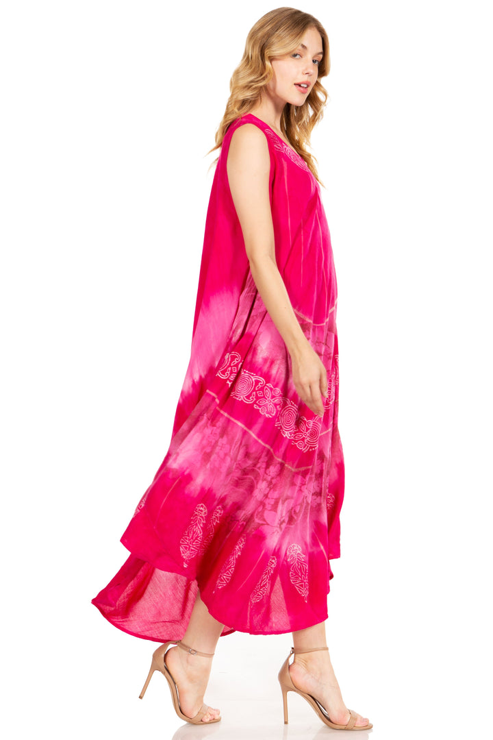 Sakkas Starlight Third Tie Dye Caftan Dress: Women&