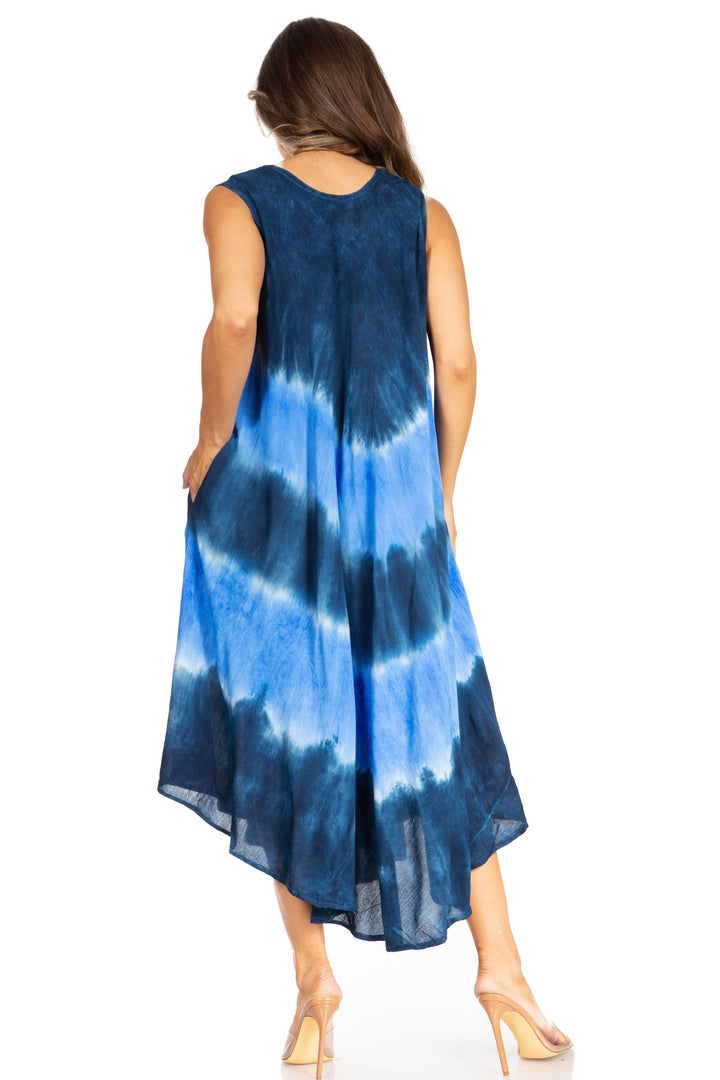 Sakkas Starlight Third Tie Dye Caftan Dress: Women&