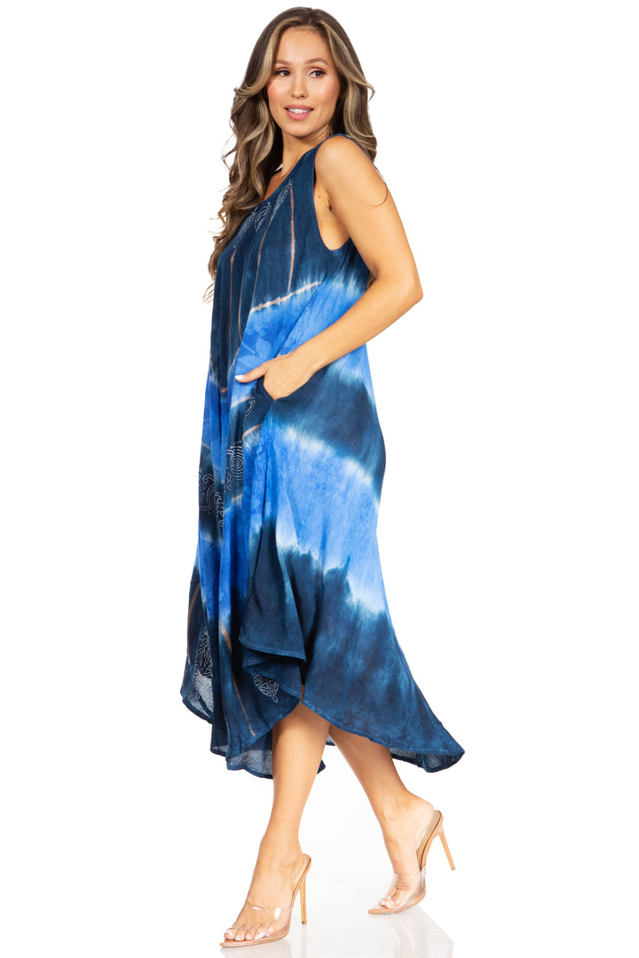 Sakkas Starlight Third Tie Dye Caftan Dress: Women&