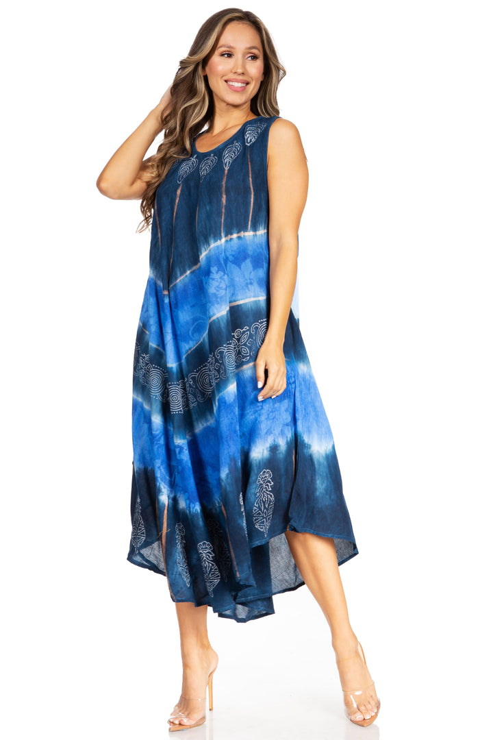 Sakkas Starlight Third Tie Dye Caftan Dress: Women&