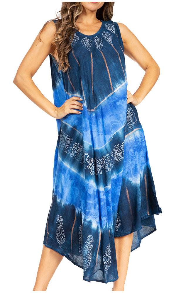Sakkas Starlight Third Tie Dye Caftan Dress: Women&