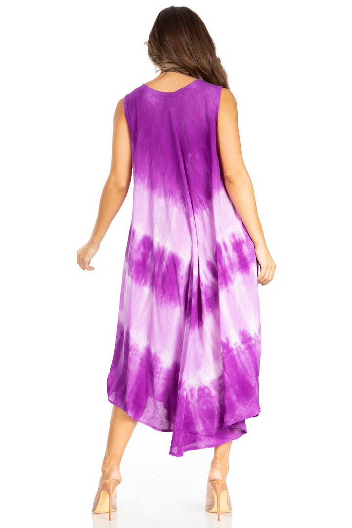 Sakkas Starlight Third Tie Dye Caftan Dress: Women&