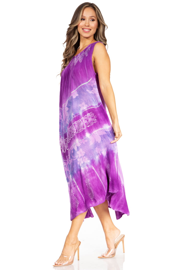 Sakkas Starlight Third Tie Dye Caftan Dress: Women&
