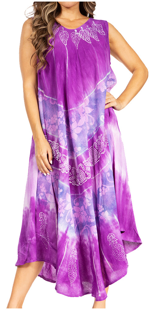 Sakkas Starlight Third Tie Dye Caftan Dress: Women&
