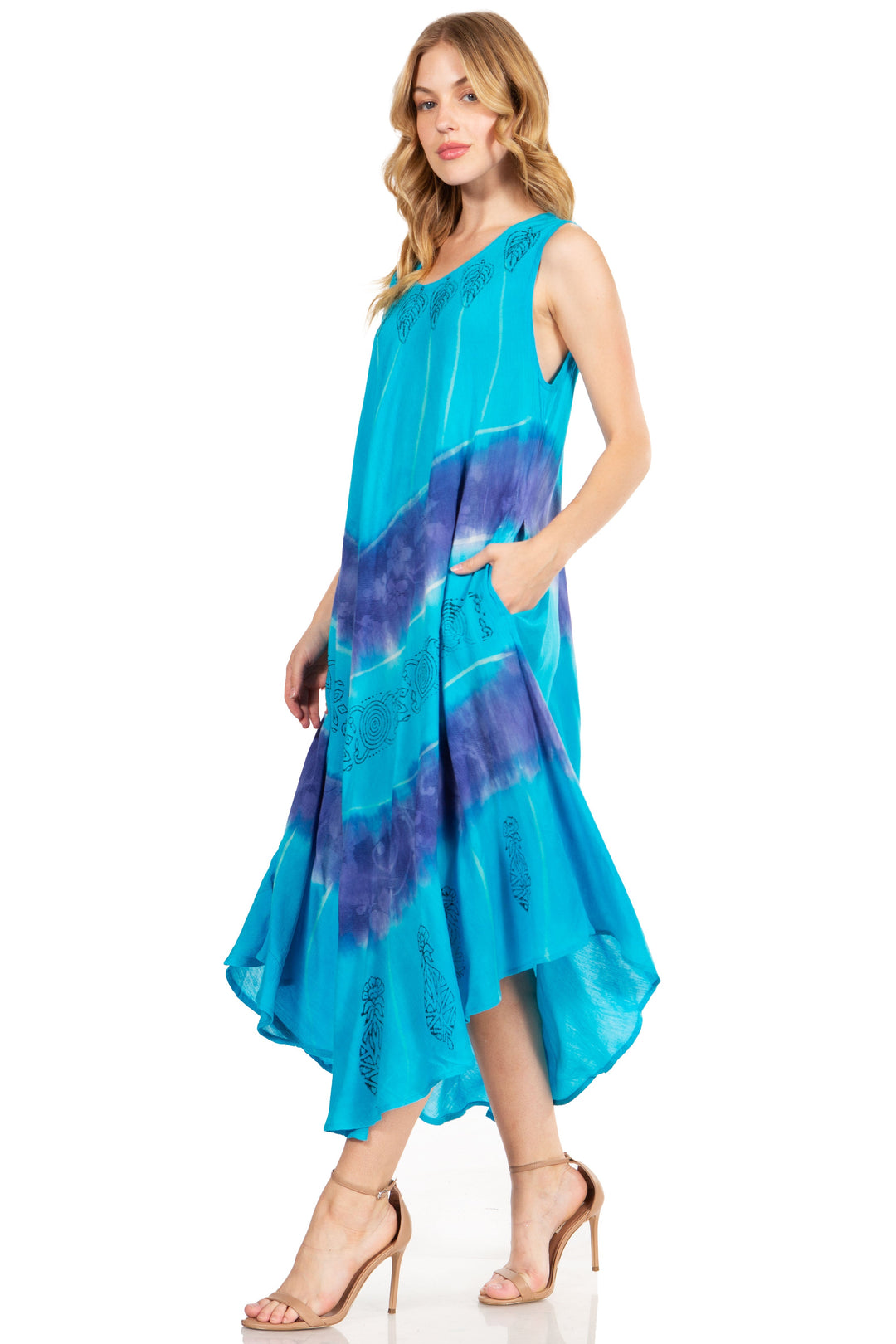 Sakkas Starlight Third Tie Dye Caftan Dress: Women&