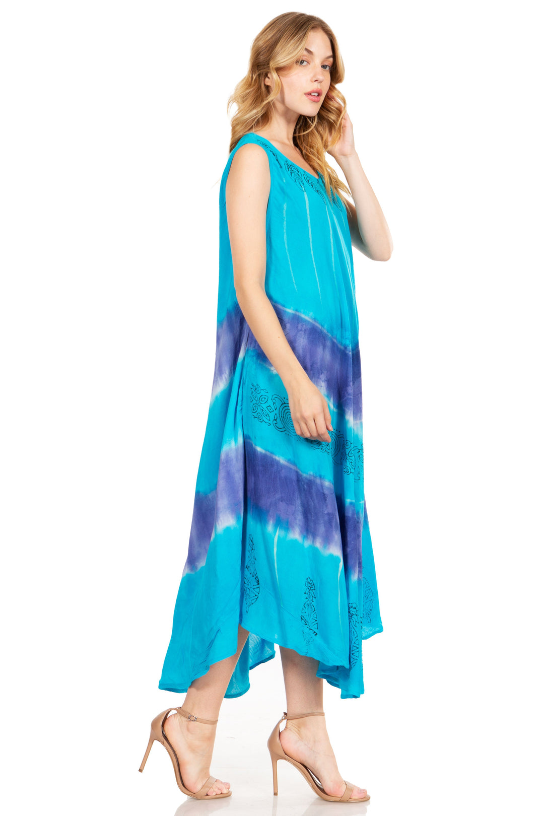 Sakkas Starlight Third Tie Dye Caftan Dress: Women&