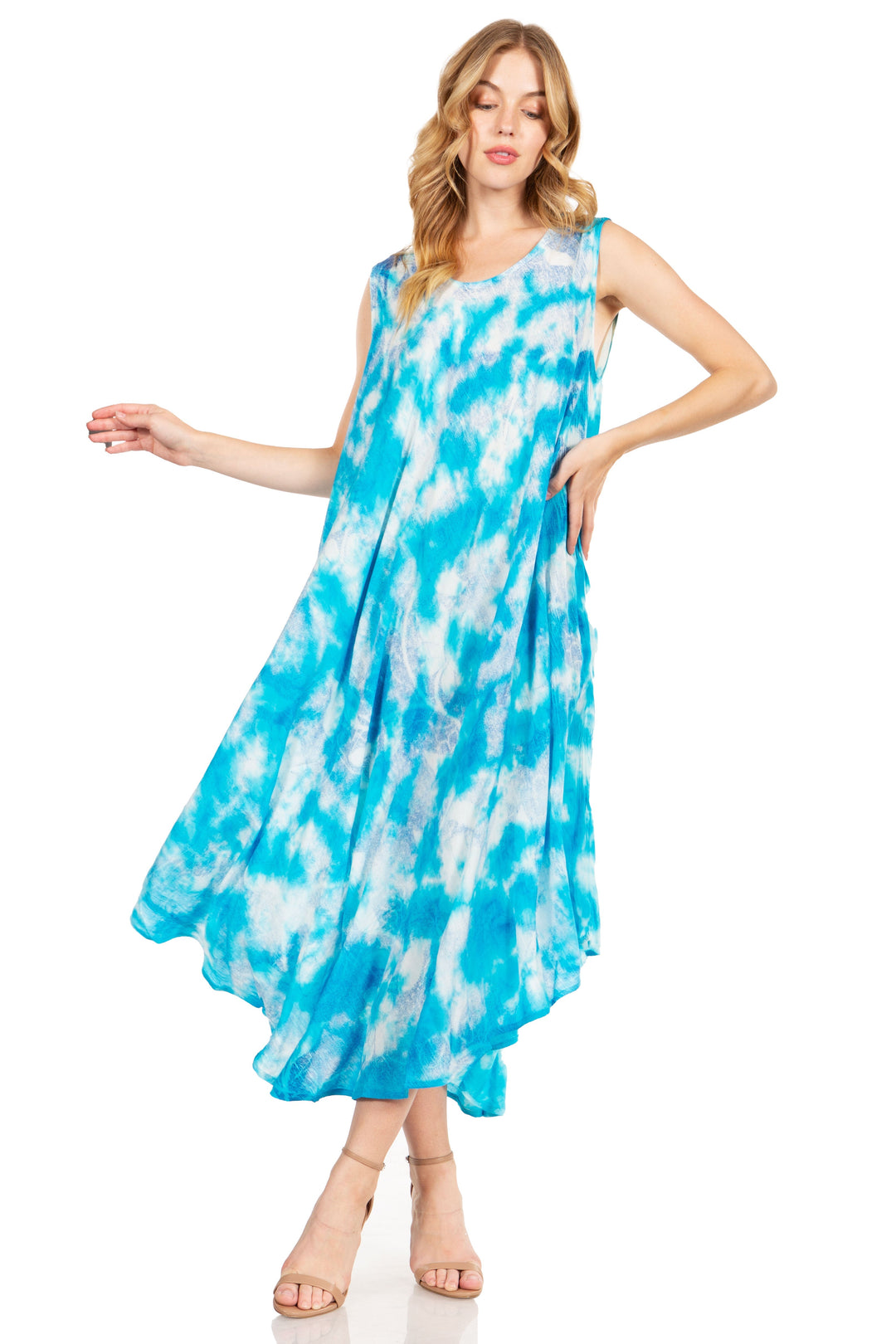 Sakkas Starlight Third Tie Dye Caftan Dress: Women&