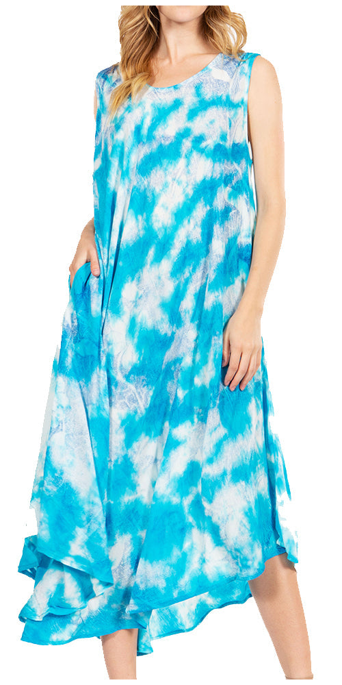 Sakkas Starlight Third Tie Dye Caftan Dress: Women&