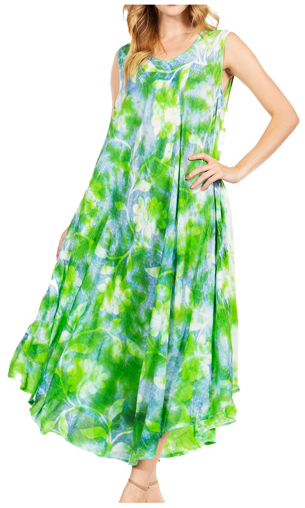 Sakkas Starlight Third Tie Dye Caftan Dress: Women&