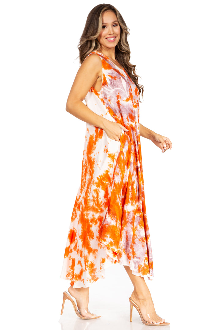 Sakkas Starlight Third Tie Dye Caftan Dress: Women&