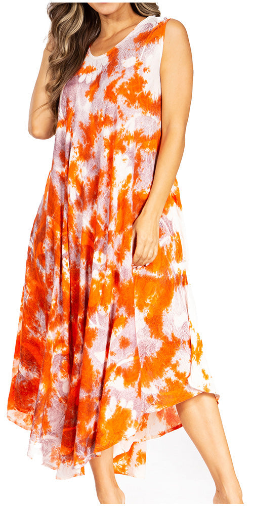 Sakkas Starlight Third Tie Dye Caftan Dress: Women&