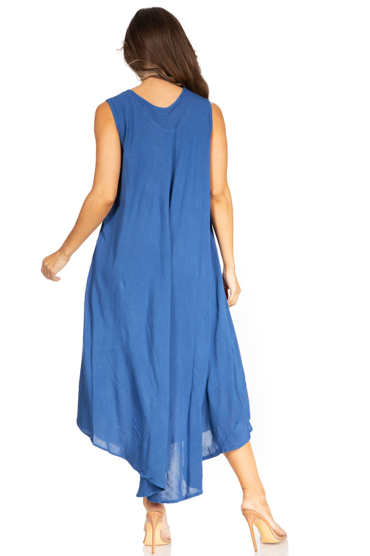 Sakkas Starlight Fourth Women's Tie Dye Caftan Tank Dress/Cover Up  Beach Kaftan