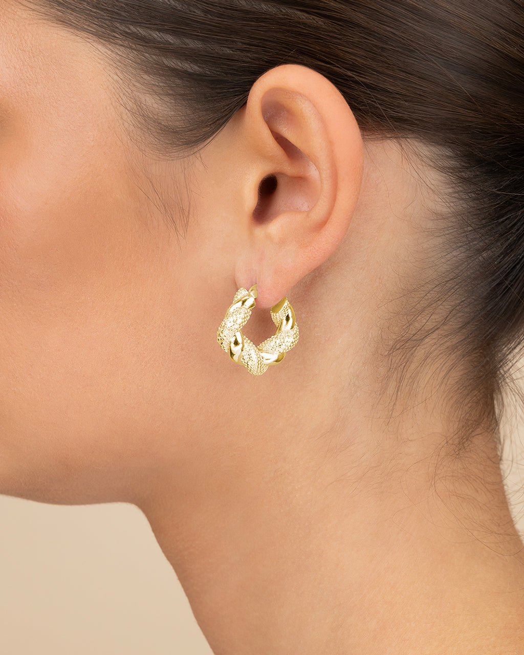 Florence CZ Twist Hoop Earrings