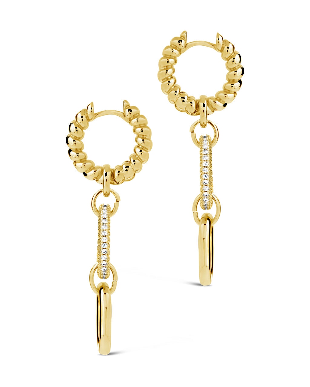 Andi Chain Link Drop Hoop Earrings