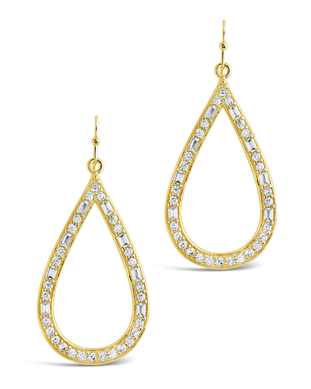 Evangeline CZ Teardrop Hoop Earrings
