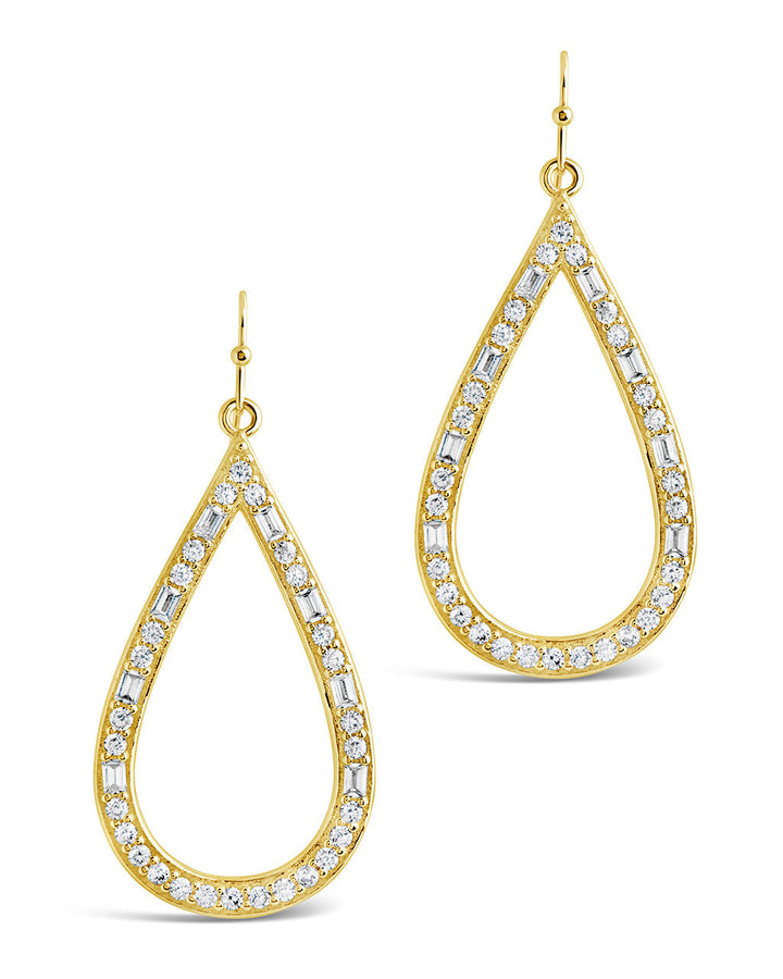 Evangeline CZ Teardrop Hoop Earrings