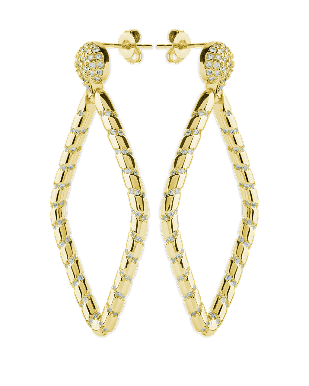 Geoetric CZ Diamond Drop Stud Earrings