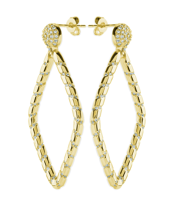 Geoetric CZ Diamond Drop Stud Earrings