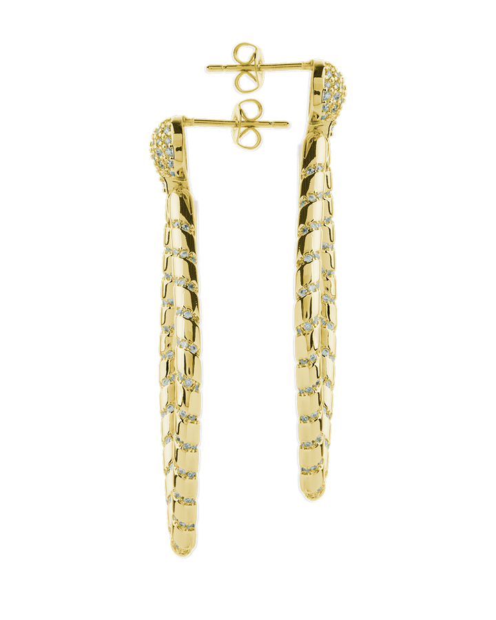 Geoetric CZ Diamond Drop Stud Earrings