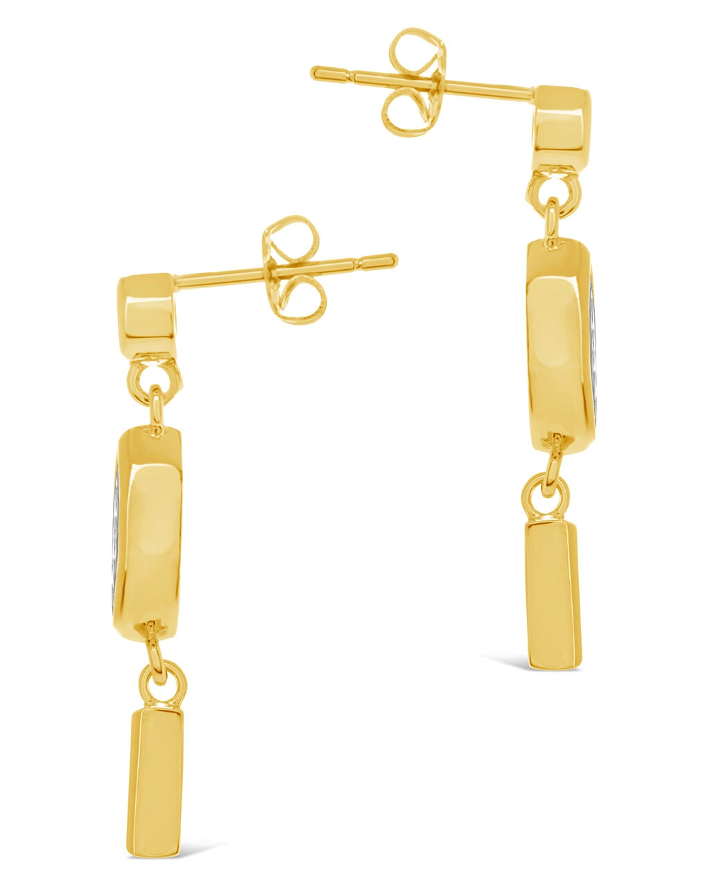 Suvi Triple CZ Drop Stud Earrings