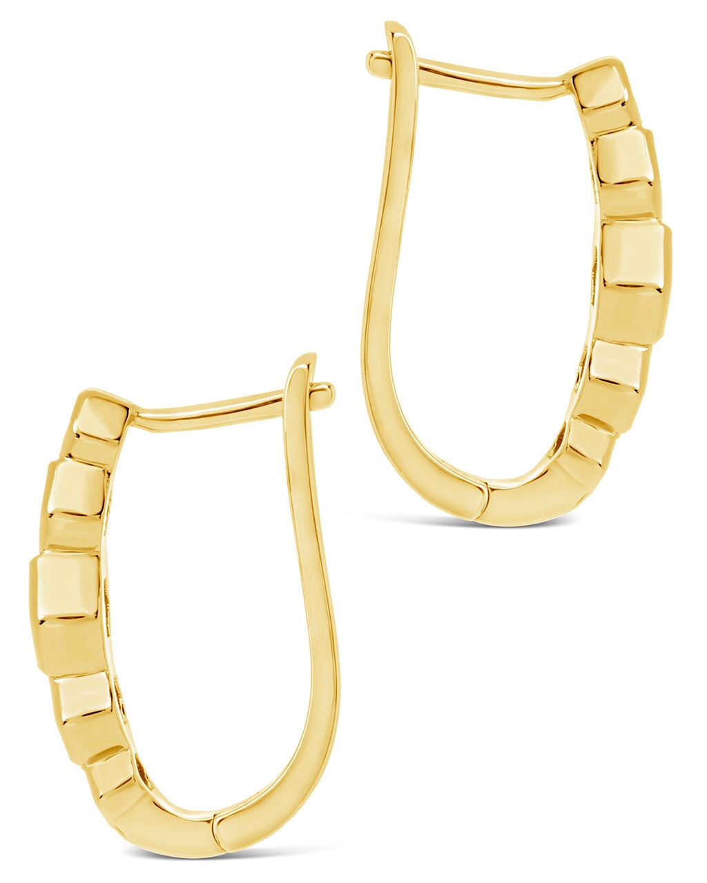 Gia Geometric CZ Latch Hoop Earrings